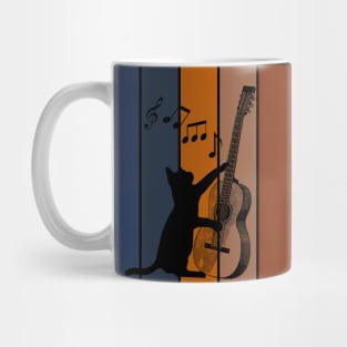 Cat playing guitar. Cat musician. Mug